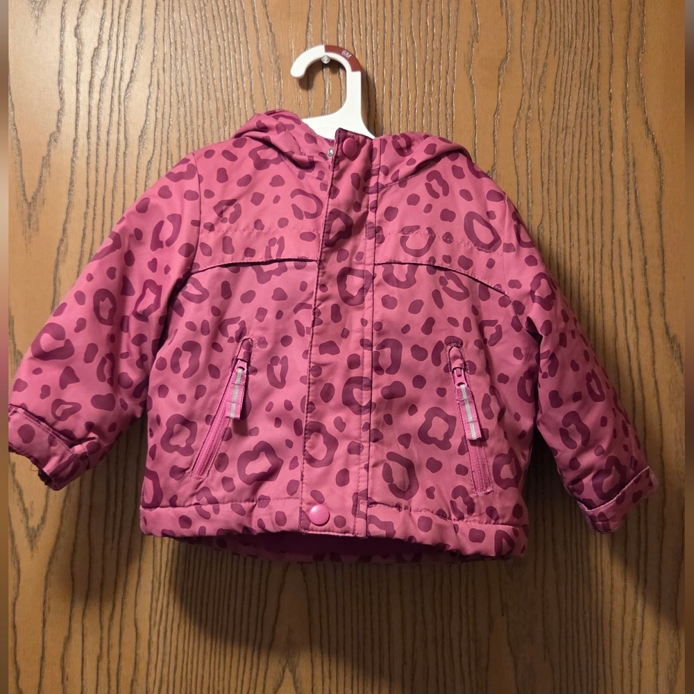 Cat & Jack Pink Leopard Print Girls Jacket 12 Months